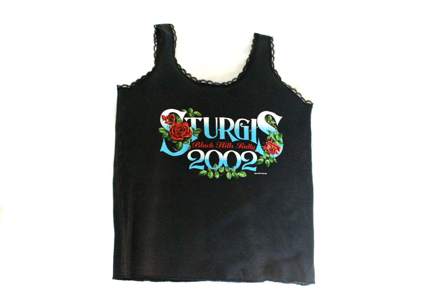 Vintage Sturgis Butterfly Lace Trim Tank