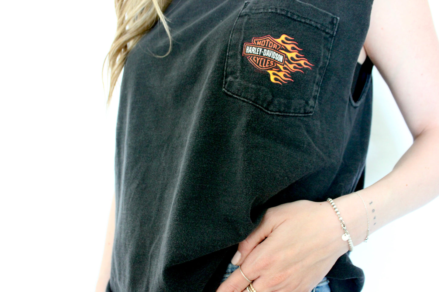 Vintage Harley Flames Cropped Tank