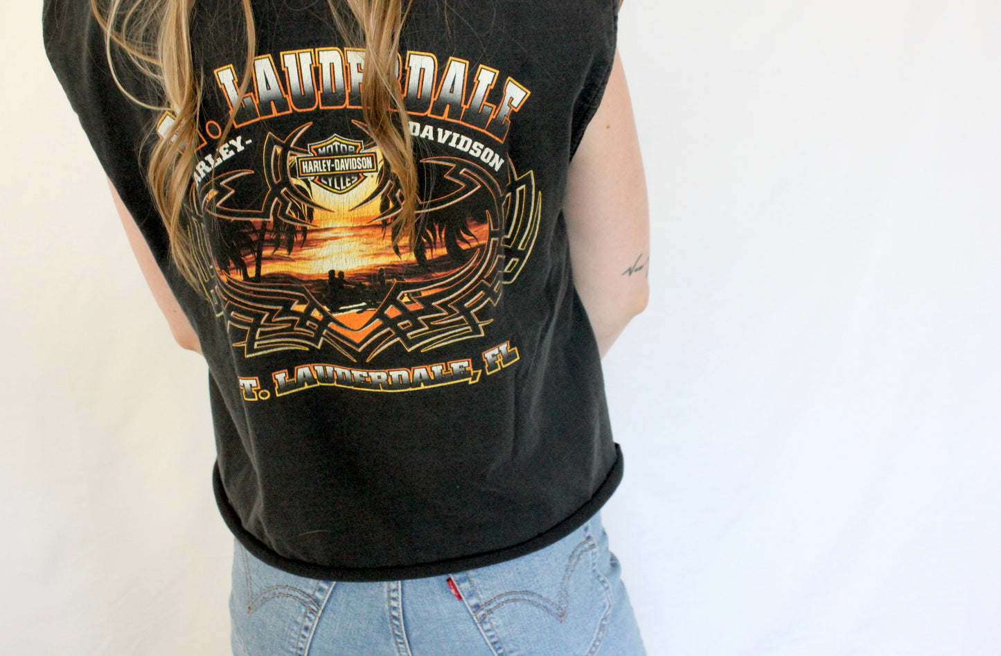 Vintage Harley Flames Cropped Tank
