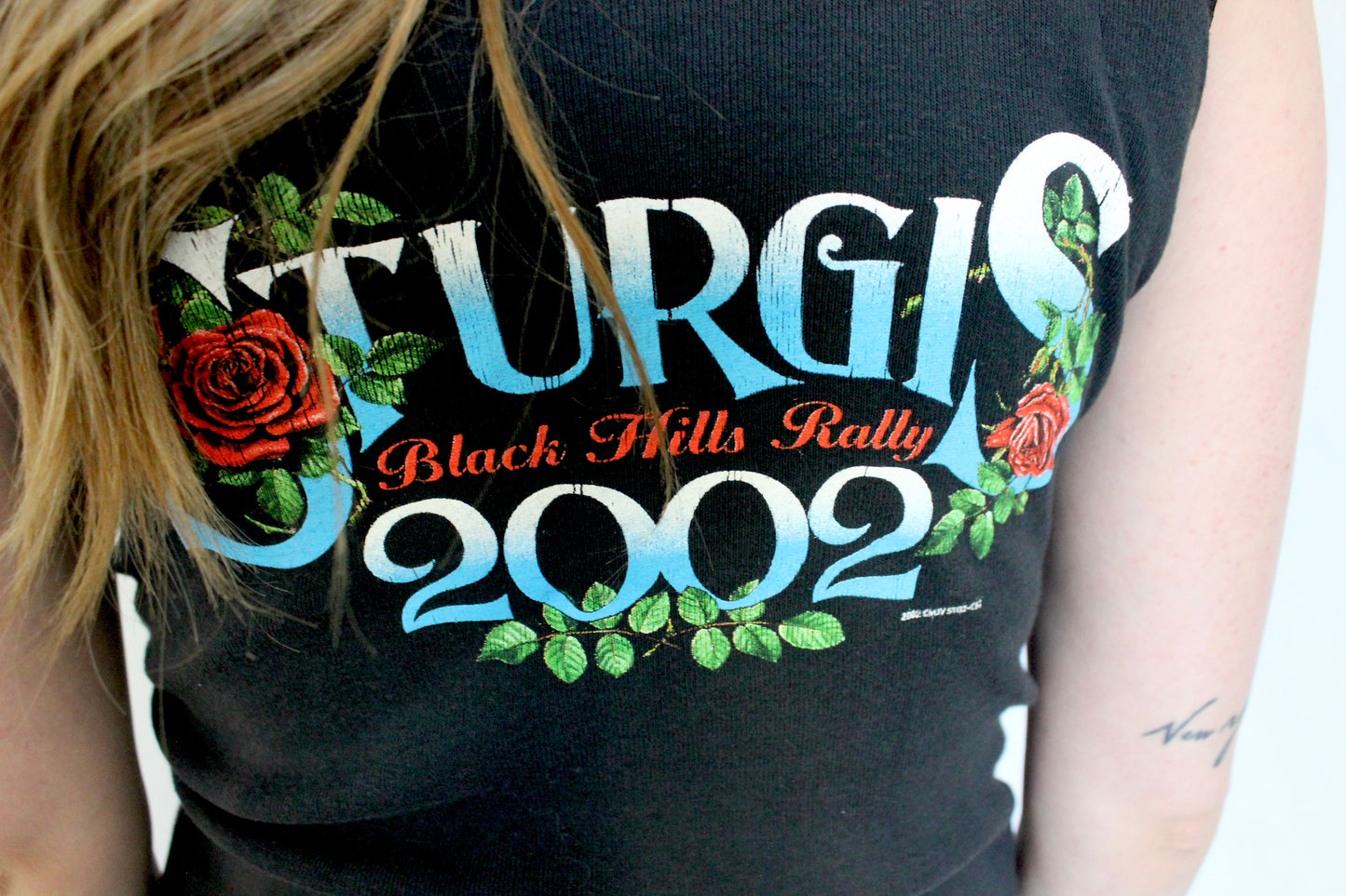 Vintage Sturgis Butterfly Lace Trim Tank